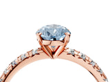 Rose gold Fancy Blue Pear Cut Diamond Solitaire Pavé Engagement Ring with Round Band and Prong Setting_17