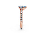 Rose gold Fancy Blue Pear Cut Diamond Solitaire Pavé Engagement Ring with Round Band and Prong Setting_39