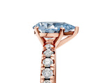 Rose gold Fancy Blue Pear Cut Diamond Solitaire Pavé Engagement Ring with Round Band and Prong Setting_42
