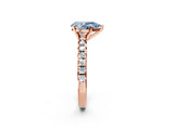 Rose gold Fancy Blue Pear Cut Diamond Solitaire Pavé Engagement Ring with Round Band and Prong Setting_75