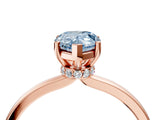 Rose gold Fancy Blue Pear Cut Diamond Solitaire Ring with Classic Band and Four-Prong Setting_4