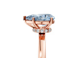Rose gold Fancy Blue Pear Cut Diamond Solitaire Ring with Classic Band and Four-Prong Setting_5