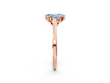 Rose gold Fancy Blue Pear Cut Diamond Solitaire Ring with Flower Prong Setting and Classic Band_38