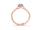 Rose gold Fancy Blue Pear Cut Diamond Solitaire Ring with Flower Prong Setting and Classic Band_39