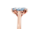Rose gold Fancy Blue Pear Cut Diamond Solitaire Ring with Flower Prong Setting and Classic Band_41