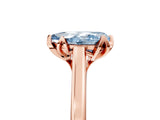 Rose gold Fancy Blue Pear Cut Diamond Solitaire Ring with Flower Prong Setting and Classic Band_86