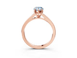 Rose gold Fancy Blue Pear Cut Diamond Solitaire Ring with Pavé Band and Prong Setting_15