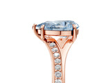 Rose gold Fancy Blue Pear Cut Diamond Solitaire Ring with Pavé Band and Prong Setting_17