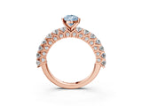 Rose gold Fancy Blue Pear Cut Diamond Solitaire Ring with Shared Prong Pavé Band and Four-Prong Setting_66