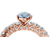 Rose gold Fancy Blue Pear Cut Diamond Solitaire Ring with Shared Prong Pavé Band and Four-Prong Setting_67