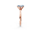 Rose gold Fancy Blue Pear Cut Diamond Solitaire Ring with Six-Prong Setting and Classic Band_287