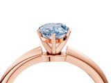 Rose gold Fancy Blue Pear Cut Diamond Solitaire Ring with Six-Prong Setting and Classic Band_289