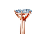Rose gold Fancy Blue Pear Cut Diamond Solitaire Ring with Six-Prong Setting and Classic Band_290