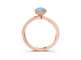Rose gold Fancy Blue Pear Cut Diamond Solitaire Ring with Thin Band and Prong Setting_15