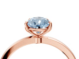 Rose gold Fancy Blue Pear Cut Diamond Solitaire Ring with Thin Band and Prong Setting_16