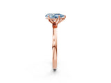 Rose gold Fancy Blue Pear Cut Diamond Solitaire Ring with Thin Band and Prong Setting_26