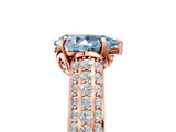 Rose gold Fancy Blue Pear Cut Diamond Solitaire Ring with Three-Row Pavé Band and Four-Prong Setting_42