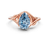 Rose gold Fancy Blue Pear Cut Diamond Solitaire Ring with Twist Band and Four-Prong Setting_70