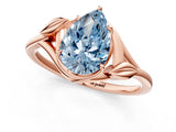 Rose gold Fancy Blue Pear Cut Diamond Solitaire Ring with Twist Band and Four-Prong Setting_71