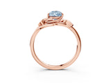 Rose gold Fancy Blue Pear Cut Diamond Solitaire Ring with Twist Band and Four-Prong Setting_73