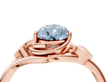 Rose gold Fancy Blue Pear Cut Diamond Solitaire Ring with Twist Band and Four-Prong Setting_74