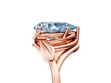 Rose gold Fancy Blue Pear Cut Diamond Solitaire Ring with Twist Band and Four-Prong Setting_75