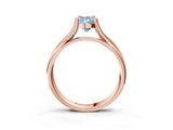Rose gold Fancy Blue Pear Cut Diamond Solitaire Twist Band Prong Setting Ring_58