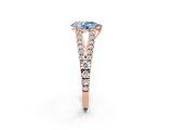 Rose gold Fancy Blue Pear Cut Diamond Split Shank Pavé Engagement Ring with Four-Prong Setting_77