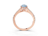 Rose gold Fancy Blue Pear Cut Diamond Split Shank Pavé Engagement Ring with Four-Prong Setting_78