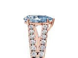 Rose gold Fancy Blue Pear Cut Diamond Split Shank Pavé Engagement Ring with Four-Prong Setting_80