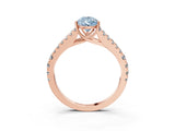 Rose gold Fancy Blue Pear Cut Diamond Split Shank Pavé Engagement Ring with Four-Prong Setting_86