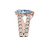 Rose gold Fancy Blue Pear Cut Diamond Split Shank Pavé Engagement Ring with Four-Prong Setting_88