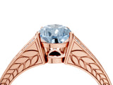 Rose gold Fancy Blue Pear Cut Diamond Split Shank Ring with Pavé Band and Four-Prong Setting_67