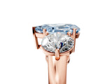 Rose gold Fancy Blue Pear Cut Diamond Three-Stone Ring with Prong Setting and Classic Band_151