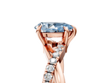 Rose gold Fancy Blue Pear  Cut Diamond Twist Band Solitaire with Prong Setting_66
