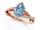 Rose gold Fancy Blue Pear  Cut Diamond Twisted Band Engagement Ring with Prong Setting_4