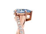 Rose gold Fancy Blue Pear  Cut Diamond Twisted Band Engagement Ring with Prong Setting_8