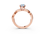 Rose gold Fancy Blue Pear  Cut Diamond Twisted Band with Pavé Setting and Four-Prong Setting_23