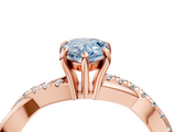 Rose gold Fancy Blue Pear  Cut Diamond Twisted Band with Pavé Setting and Four-Prong Setting_24