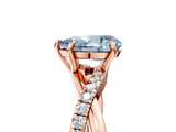 Rose gold Fancy Blue Pear  Cut Diamond Twisted Band with Pavé Setting and Four-Prong Setting_25