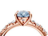 Rose gold Fancy Blue Pear  Cut Diamond Vine Band with Four-Prong Setting_75
