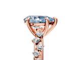 Rose gold Fancy Blue Pear  Cut Diamond Vine Band with Four-Prong Setting_76