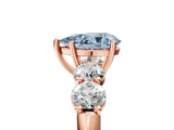 Rose gold Fancy Blue Pear  Cut Five-Stone Prong Set Diamond Ring with Classic Band_37