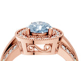 Rose gold Fancy Blue Pear Cut Halo Diamond Engagement Ring with Pave Split Shank and Four-Prong Setting_4