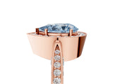 Rose gold Fancy Blue Pear Cut Halo Diamond Engagement Ring with Split Shank Band and Four-Prong Setting_5