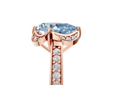 Rose gold Fancy Blue Pear  Cut Halo Diamond Ring with Channel Set Band and Four-Prong Setting_37