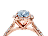 Rose gold Fancy Blue Pear Cut Halo Diamond Ring with Pavé Band_4