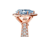Rose gold Fancy Blue Pear Cut Halo Diamond Ring with Pavé Band_5