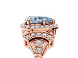 Rose gold Fancy Blue Pear Cut Halo Diamond Split Shank Engagement Ring with Four-Prong Setting_17