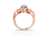 Rose gold Fancy Blue Pear Cut Halo Diamond Split Shank Engagement Ring with Four-Prong Setting_9